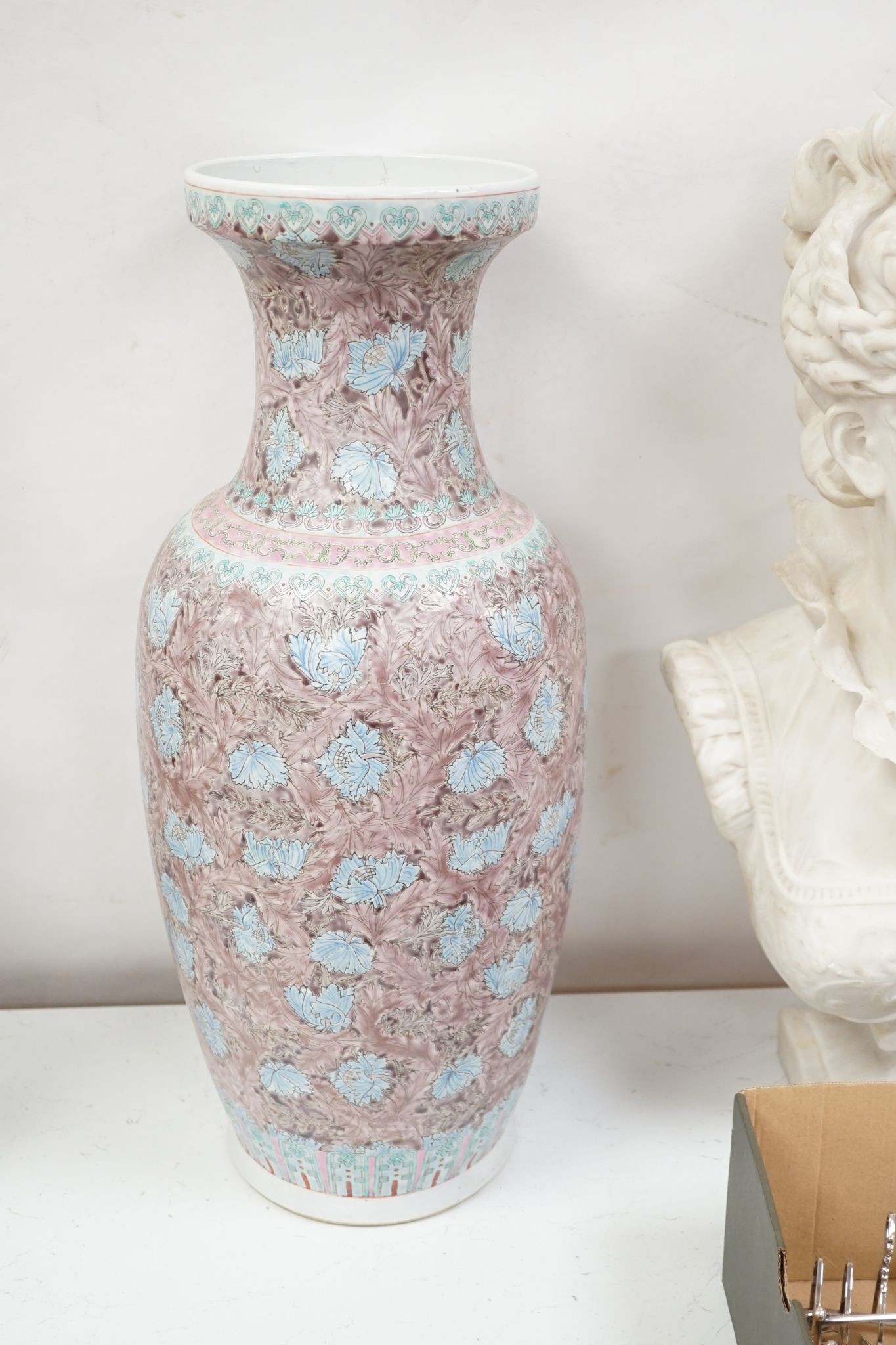 A large Chinese enamelled porcelain vase, 62cm